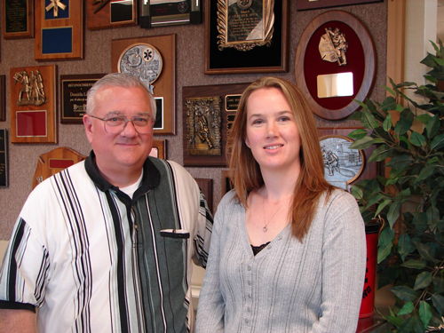 Owner Susan and her father Jerry the founder of Cruise Master Engraving