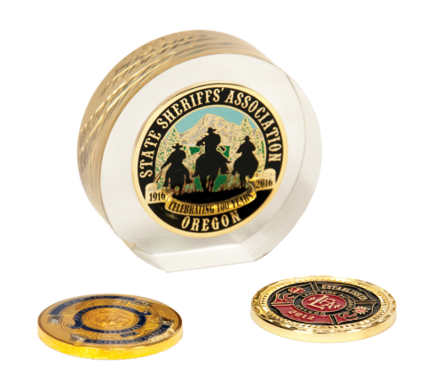 We can help you design a new coin or duplicate your current design.