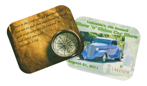 Mouse pads are imprinted with full color images, including pictures and/or department logos.