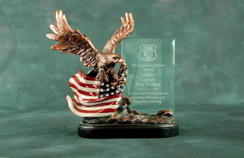 Eagle with Flag and Glass