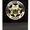 Your badge or coin embedded in solid acrylic block, clear or black background available. 